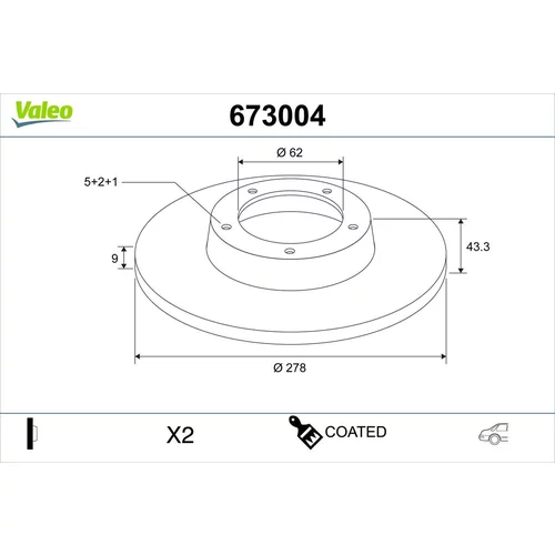 Brzdový kotúč VALEO 673004