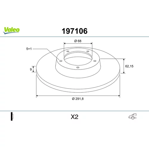 Brzdový kotúč VALEO 197106