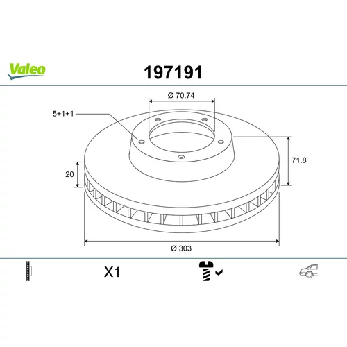 Brzdový kotúč VALEO 197191