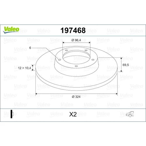 Brzdový kotúč VALEO 197468