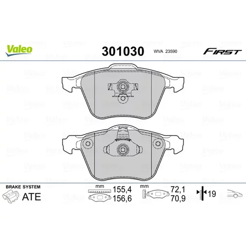 Sada brzdových platničiek kotúčovej brzdy 301030 /VALEO/