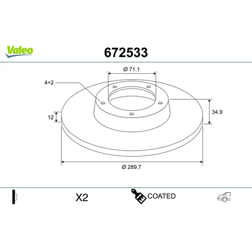 Brzdový kotúč VALEO 672533