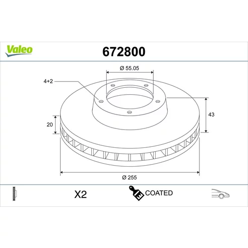 Brzdový kotúč VALEO 672800