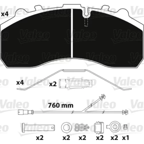 Sada brzdových platničiek kotúčovej brzdy VALEO 882203