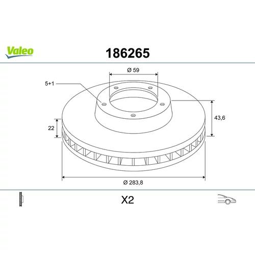 Brzdový kotúč 186265 /VALEO/