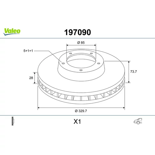 Brzdový kotúč VALEO 197090