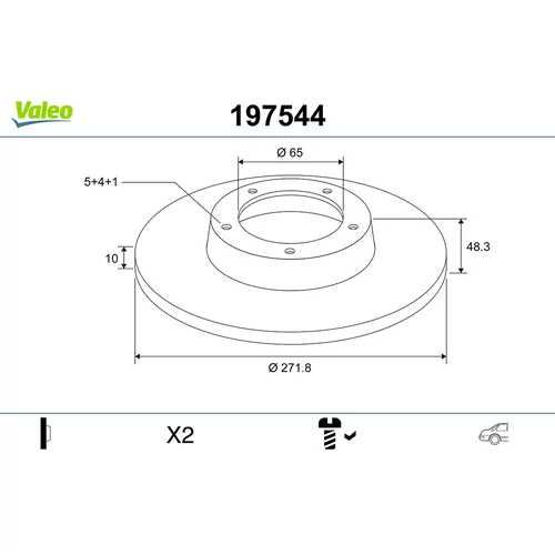 Brzdový kotúč VALEO 197544