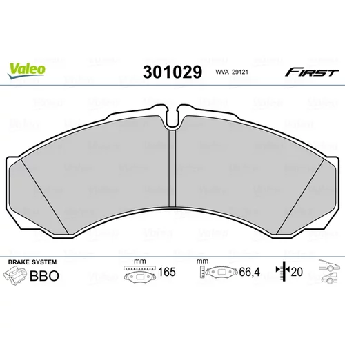 Sada brzdových platničiek kotúčovej brzdy VALEO 301029