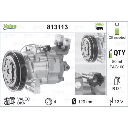 Kompresor klimatizácie VALEO 813113 - obr. 1