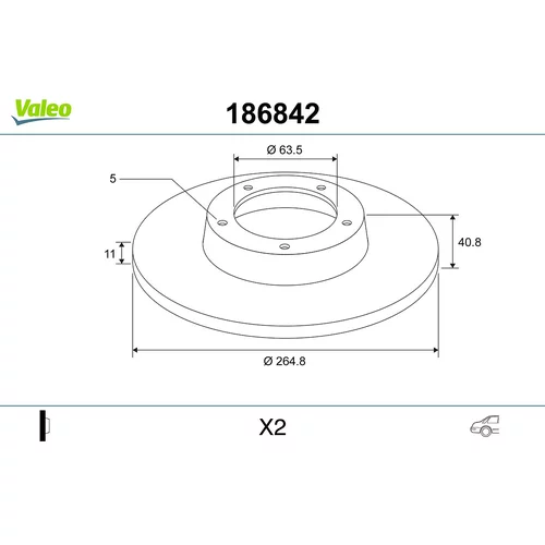 Brzdový kotúč 186842 /VALEO/