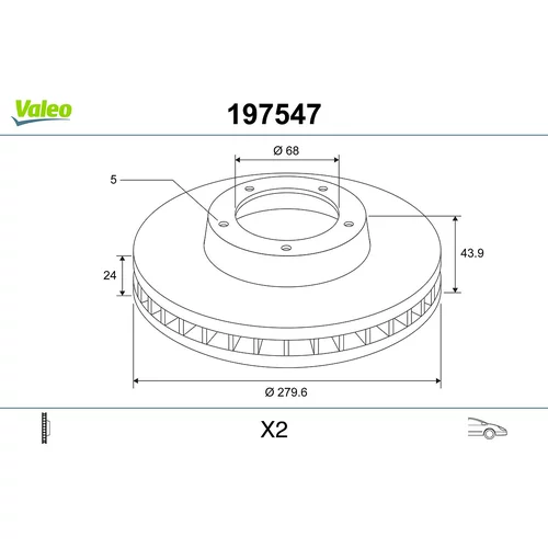 Brzdový kotúč VALEO 197547