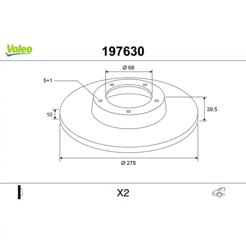 Brzdový kotúč VALEO 197630