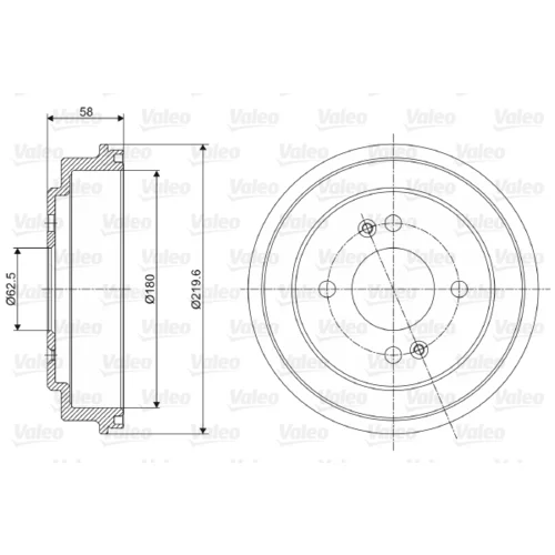 Brzdový bubon VALEO 237059