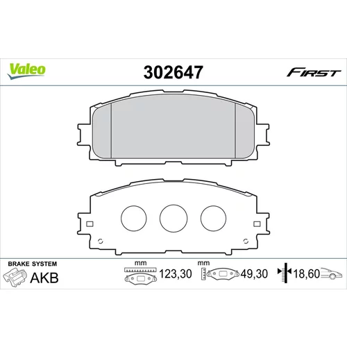 Sada brzdových platničiek kotúčovej brzdy VALEO 302647