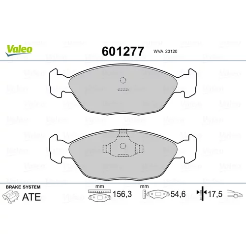 Sada brzdových platničiek kotúčovej brzdy VALEO 601277