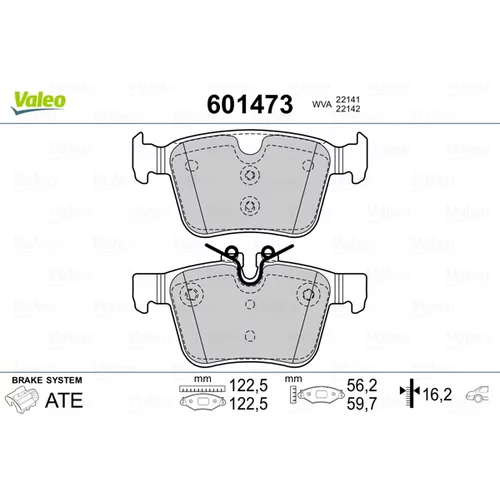 Sada brzdových platničiek kotúčovej brzdy VALEO 601473