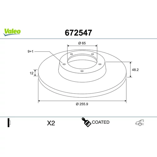 Brzdový kotúč VALEO 672547