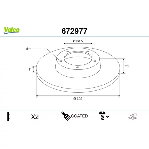 Brzdový kotúč VALEO 672977