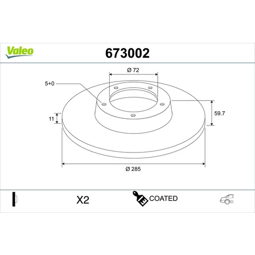 Brzdový kotúč VALEO 673002