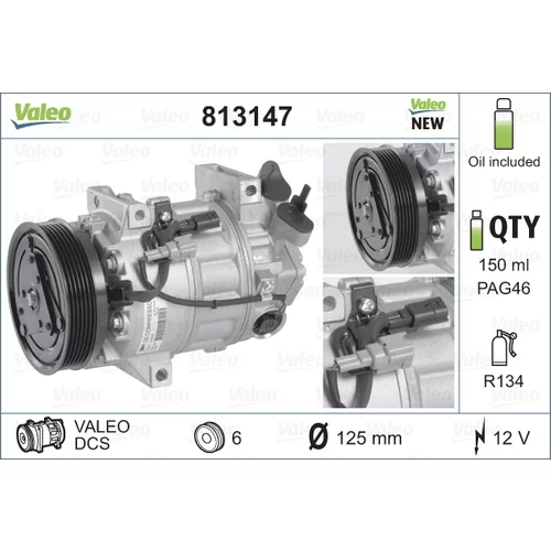 Kompresor klimatizácie VALEO 813147 - obr. 1