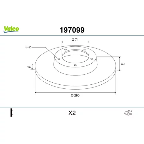 Brzdový kotúč VALEO 197099