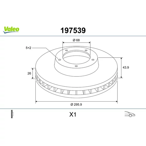 Brzdový kotúč VALEO 197539