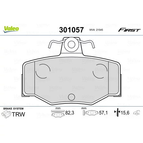 Sada brzdových platničiek kotúčovej brzdy 301057 /VALEO/