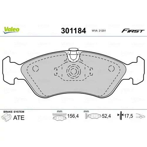 Sada brzdových platničiek kotúčovej brzdy 301184 /VALEO/