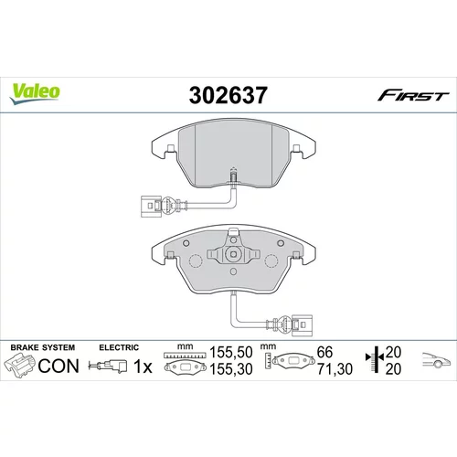 Sada brzdových platničiek kotúčovej brzdy VALEO 302637