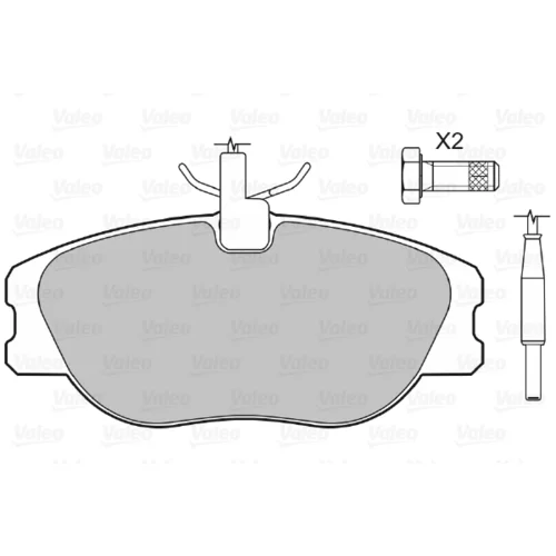 Sada brzdových platničiek kotúčovej brzdy VALEO 598064 - obr. 1