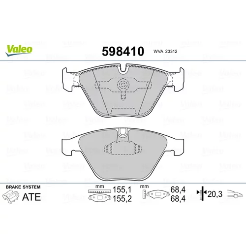 Sada brzdových platničiek kotúčovej brzdy VALEO 598410