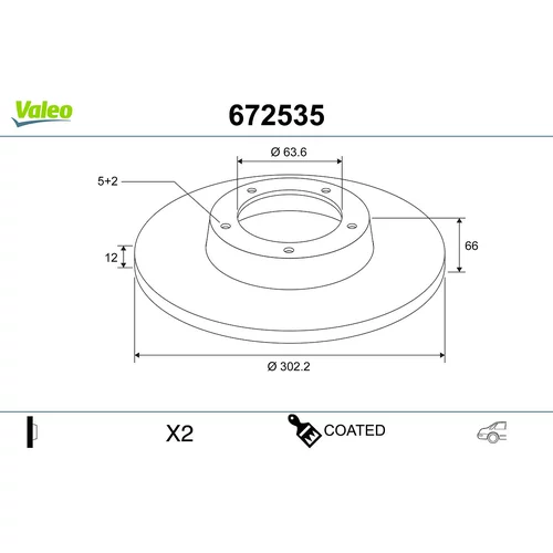 Brzdový kotúč VALEO 672535