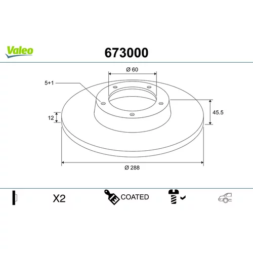 Brzdový kotúč VALEO 673000