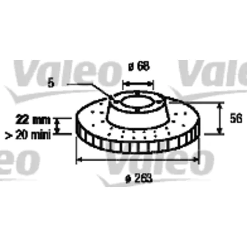 Brzdový kotúč VALEO 186263