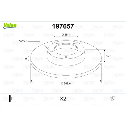 Brzdový kotúč VALEO 197657