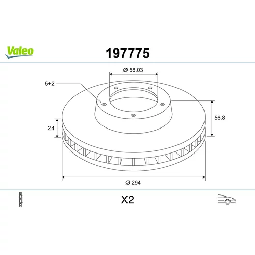 Brzdový kotúč VALEO 197775