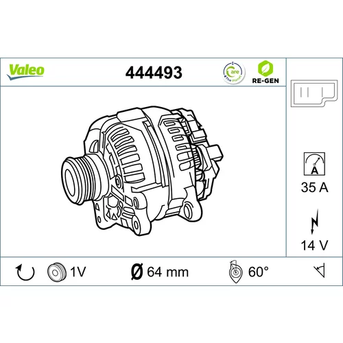 Alternátor VALEO 444493