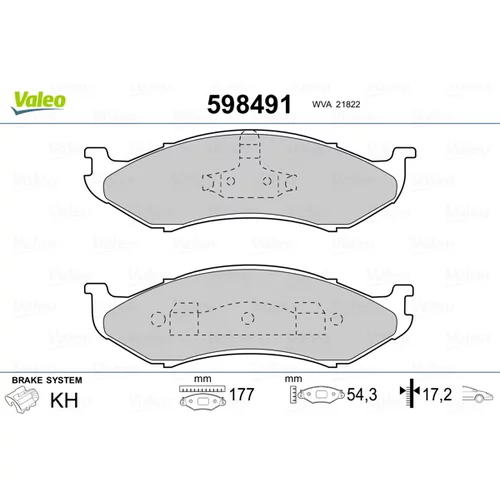 Sada brzdových platničiek kotúčovej brzdy VALEO 598491