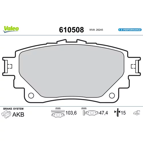 Sada brzdových platničiek kotúčovej brzdy VALEO 610508