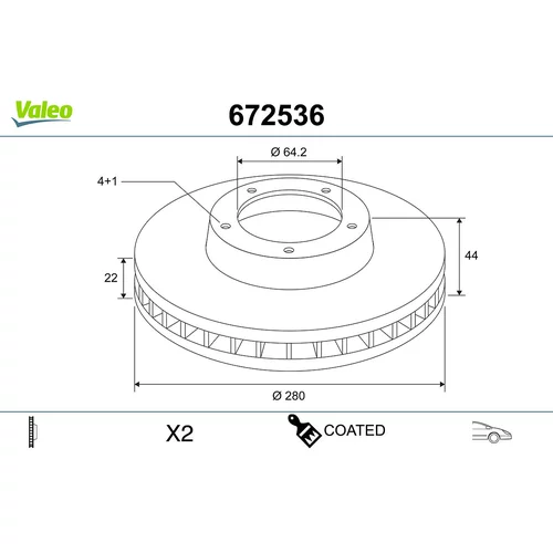 Brzdový kotúč VALEO 672536