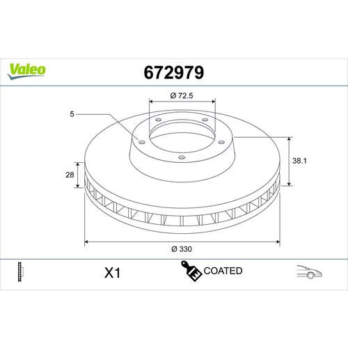 Brzdový kotúč VALEO 672979