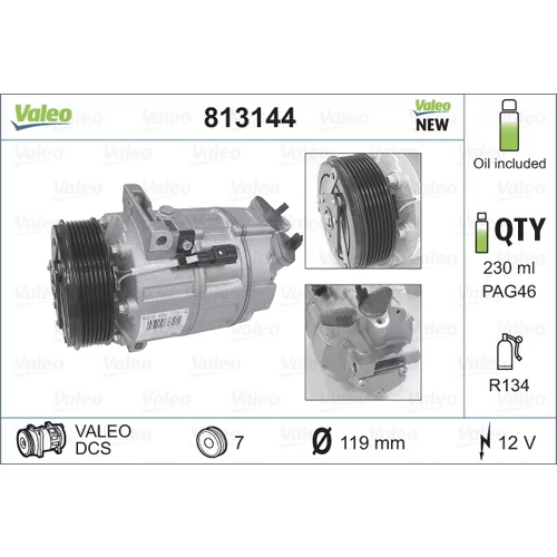 Kompresor klimatizácie VALEO 813144 - obr. 1