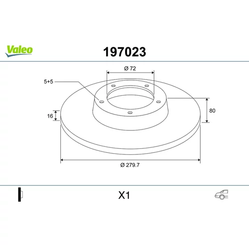 Brzdový kotúč 197023 /VALEO/