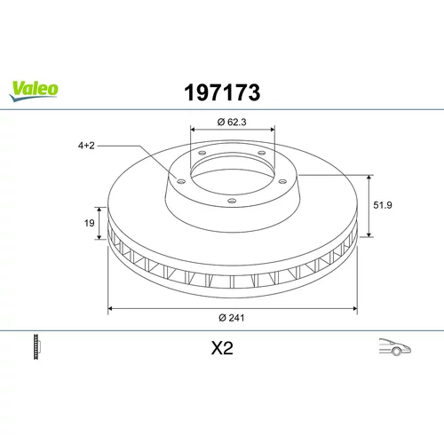 Brzdový kotúč VALEO 197173