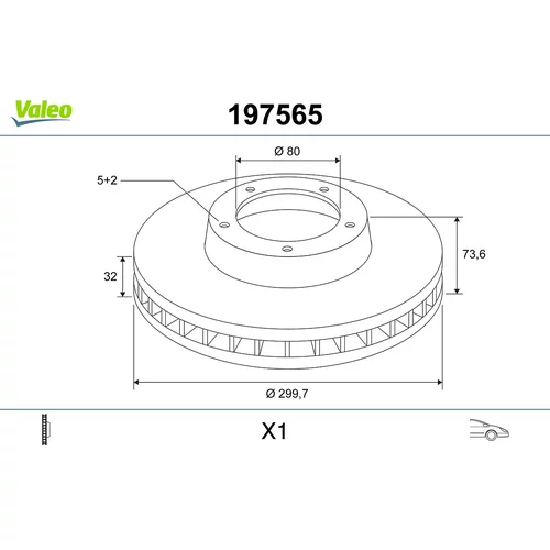 Brzdový kotúč VALEO 197565