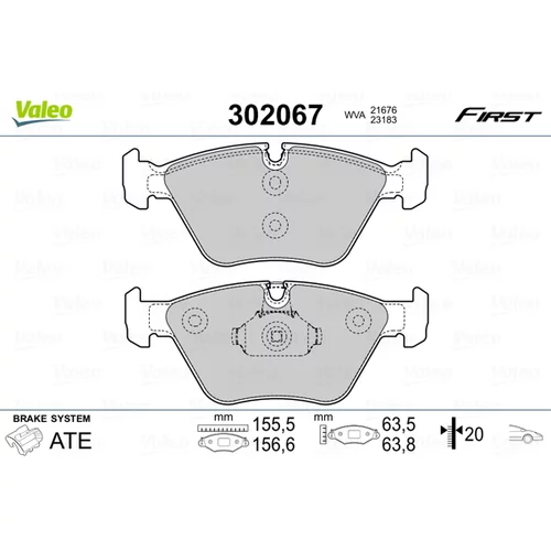 Sada brzdových platničiek kotúčovej brzdy VALEO 302067