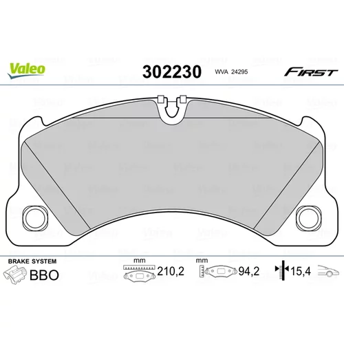 Sada brzdových platničiek kotúčovej brzdy VALEO 302230