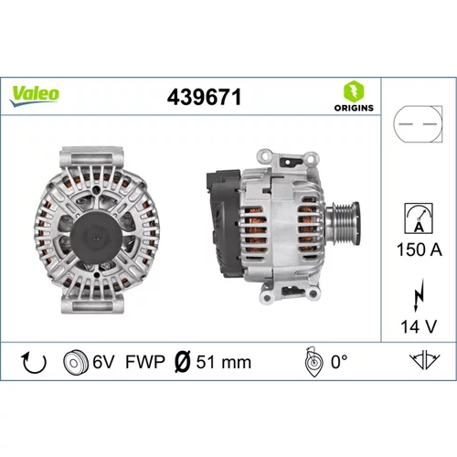 Alternátor 439671 /VALEO/