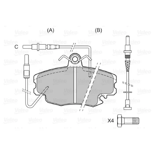 Sada brzdových platničiek kotúčovej brzdy 598084 /VALEO/ - obr. 1