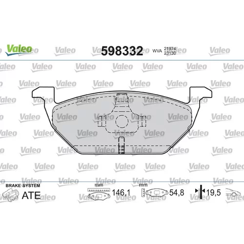Sada brzdových platničiek kotúčovej brzdy VALEO 598332
